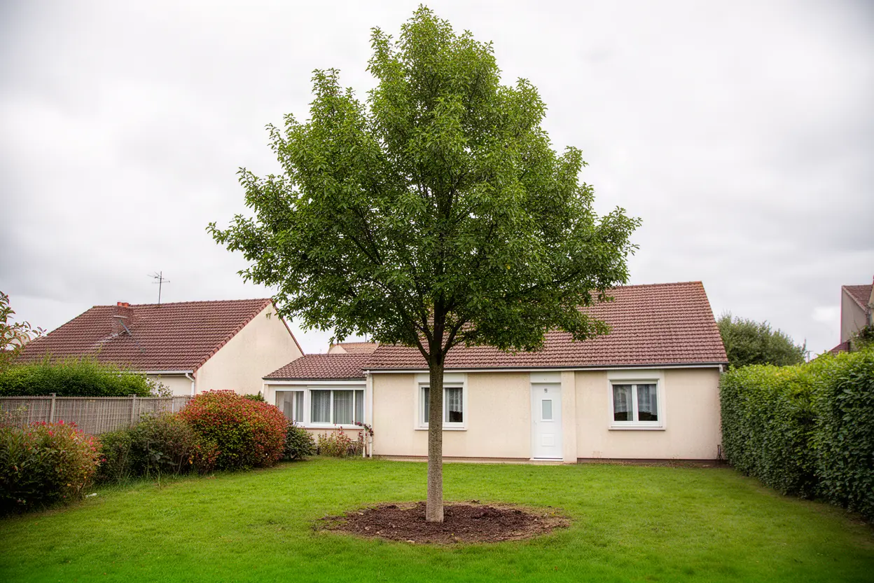Arbre proche d’une clôture avant abattage à Grande-Synthe