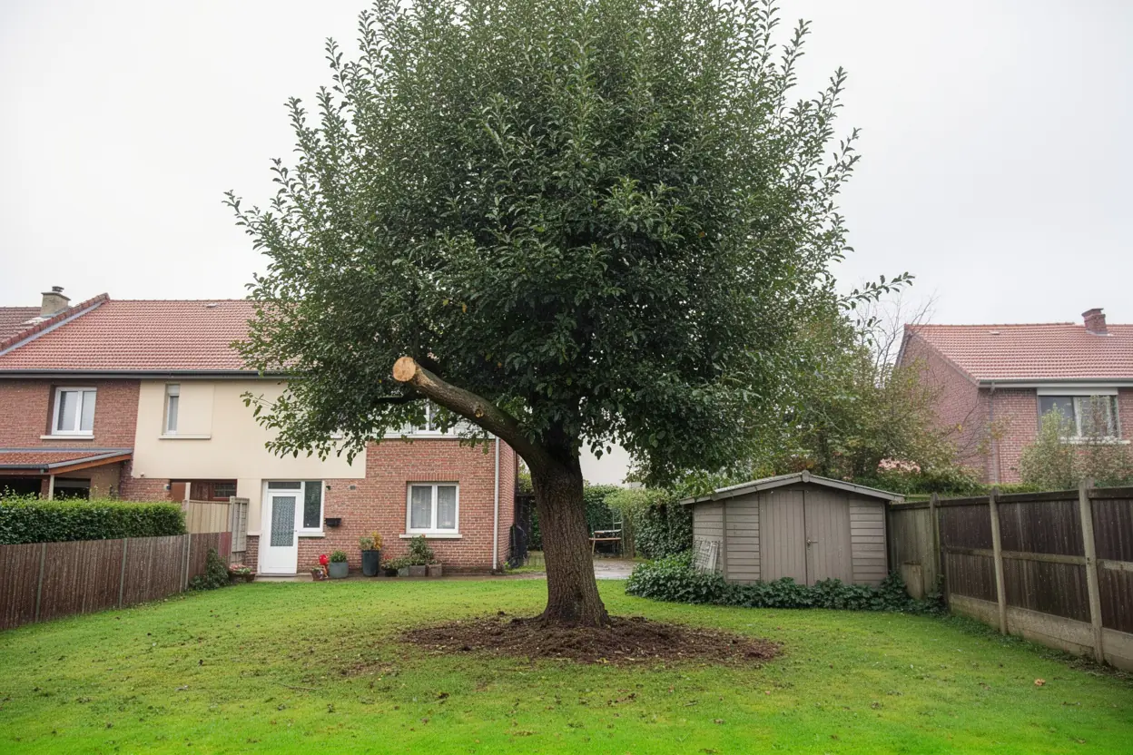 Zone dégagée après démontage d'arbre à Gravelines