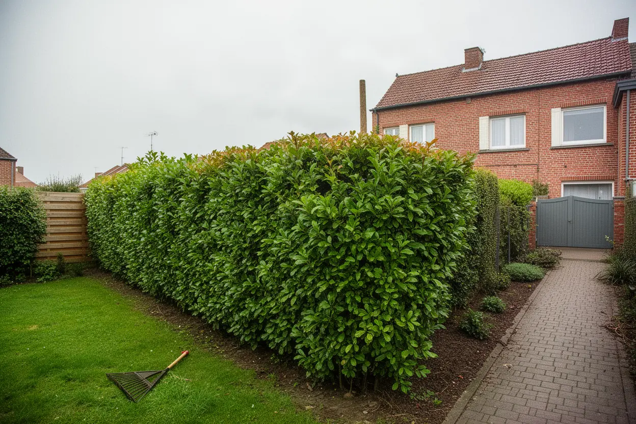 Haie taillée et bordure dégagée dans un jardin dunkerquois
